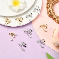 2шт 2 цвета латунные микропаве прозрачные кубические циркониевые подвески&nbsp;KK-YW0003-91