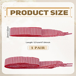 2 шт. полиэстеровые шнурки с узором «тартан»&nbsp;AJEW-LP0002-49B