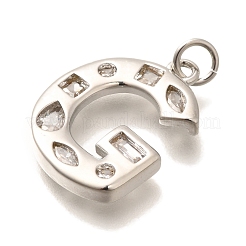 Латунные микропаве прозрачные подвески с фианитом&nbsp;KK-G521-01P-G