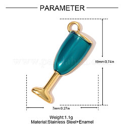 Подвески из нержавеющей стали 304 с эмалью&nbsp;STAS-OY008-17G