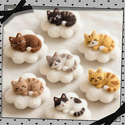 18 шт. 6-х цветная шерстяная ровница своими руками&nbsp;DIY-SP0005-80C