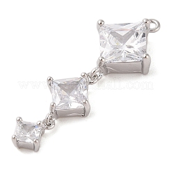 Подвески из прозрачного стекла с инкрустацией из латуни&nbsp;KK-S388-08P