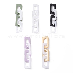 5 шт. 5-х цветные акриловые прямоугольные звенья цепи&nbsp;AJEW-JB01367