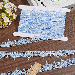 Цветочная вышивка пришитые полиэстеровые ленты нашивки&nbsp;AJEW-GF0011-21B