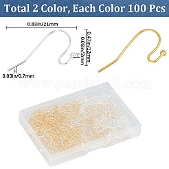 200 шт. 2 стиля крючков для сережек из нержавеющей стали 304&nbsp;STAS-SP0001-33