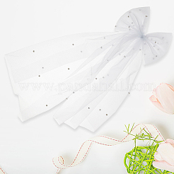 2шт. полиэстеровая сетчатая свадебная фата с бантом&nbsp;AJEW-SP0003-19