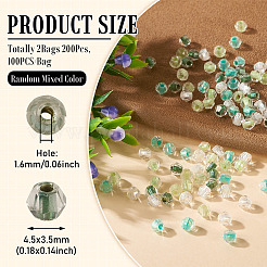 2 пакетик по 200 шт. прозрачных стеклянных бусин&nbsp;GLAA-TA0003-44D