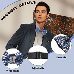 1шт полиэстер со стразами галстуки-бабочки для жениха&nbsp;AJEW-SP0003-32D