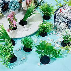 9шт 9 стиля пластиковых искусственных аквариумных растений&nbsp;DJEW-DR0001-10