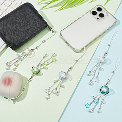 Стеклянный кулон в виде цветка&nbsp;HJEW-AB00462