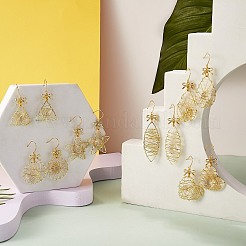 Серьги с подвесками из экологически чистого железа&nbsp;EJEW-PH01401-03