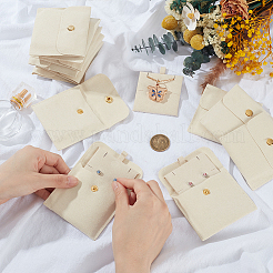 Конверты для украшений из микрофибры подарочные пакеты с кнопкой&nbsp;ABAG-WH0032-104A