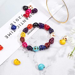 Синтетические бирюзовые бусы из окрашенных в тему хэллоуина&nbsp;G-GA0001-04