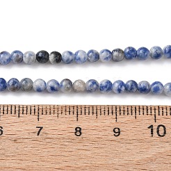 Натуральное синее пятно нитки из бисера яшмы&nbsp;G-Z116-A02-3mm