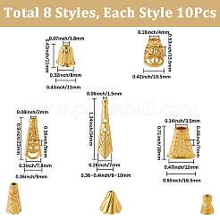 80 шт. 8 стиля: конусы и колпачки из сплава&nbsp;FIND-SP0020-74