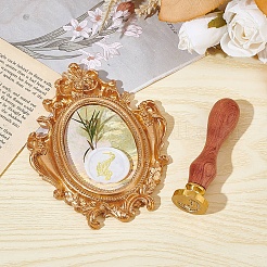 Латунные восковые печати с деревянной ручкой&nbsp;AJEW-WH0412-0071