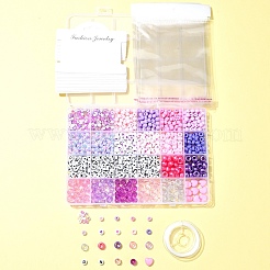 Наборы для изготовления браслетов из акриловых и пластиковых бусин своими руками&nbsp;DIY-FS0006-47