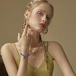 4шт. набор из 4-х браслетов из натурального аметиста с бусинами&nbsp;BJEW-FI0001-58