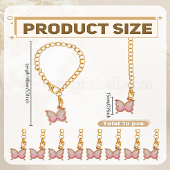 10 шт. подвески-чашки из эмалевого сплава в виде бабочки&nbsp;HJEW-LP00037