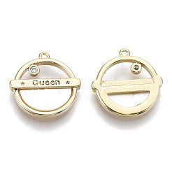 Кулоны из латуни с микропейвом и кубическим прозрачным цирконием&nbsp;KK-N232-87-NF