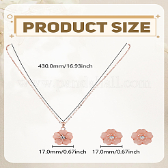 Ожерелья и серьги-гвоздики из цветочного сплава с подвеской «кошачий глаз»&nbsp;SJEW-LP0001-91