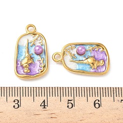 Подвески в форме ракушки из нержавеющей стали 304 с эмалью&nbsp;STAS-I346-05G-05