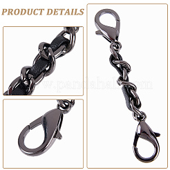 1 шт. черный кожаный сплав pu chain удлинитель для кошелька ремешка для изготовления кошелька&nbsp;PURS-CL0001-10C