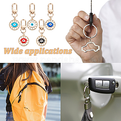 5 шт. 5 стиля плоские круглые с эмалевым сплавом сглаза подвесные украшения&nbsp;KEYC-AR0001-19