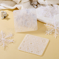 2 шт. 2 стиля снежинки серии diy силиконовые украшения подвесные Молды&nbsp;SIMO-TA0001-13