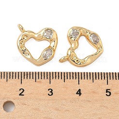 Латунные подвески с кубическим цирконием в форме сердца&nbsp;KK-S531-21G