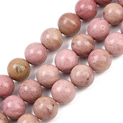 Природные родонит бисер нитей&nbsp;G-L648-A08-16mm