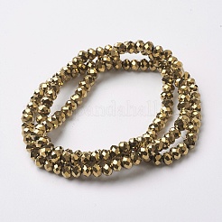 Стеклянные бусины с гальваническим покрытием &nbsp;LS-EGLA-F124-FP-03