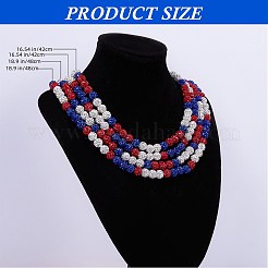 Ожерелья из круглых бусин из полимерной глины со стразами&nbsp;NJEW-SW00049-01