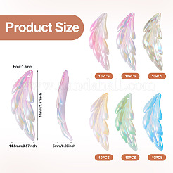 60шт 6 цвета прозрачные акриловые подвески&nbsp;TACR-TA0001-29