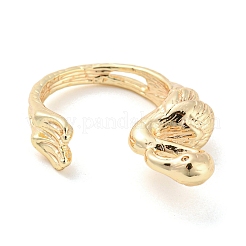 Латунные открытые кольца на пальцах манжеты&nbsp;RJEW-K254-08G