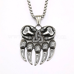 Ретро-ожерелье из нержавеющей стали 304 с подвеской в виде медвежьей лапы викинга&nbsp;FS-WGBA6D4-01