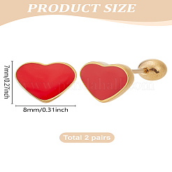 2 пара сережек-гвоздиков из нержавеющей стали&nbsp;EJEW-LP0001-67