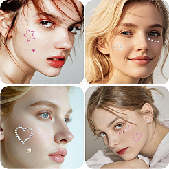 6 шт. 3-х цветные смоляные стразы и жемчужные палочки из АБС-пластика&nbsp;AJEW-SP0002-67