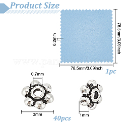 40 шт. 925 бусины-разделители из стерлингового серебра в тибетском стиле&nbsp;FIND-BC0005-03AS