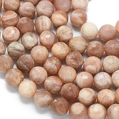 Натуральный Sunstone бисер пряди&nbsp;G-B165-A01-8mm