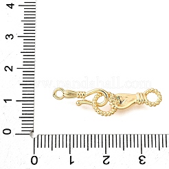 Застежки-защелки из латуни с микропаве из зеленого кубического циркония&nbsp;KK-D356-15G