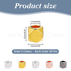 150шт 5 цвета латунные дистанционные бусины&nbsp;KK-AR0004-52