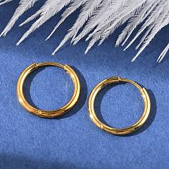 Серьги-кольца Huggie Hoop из нержавеющей стали 304 с вакуумным покрытием PVD для женщин&nbsp;LS-EJEW-F280-07C-G