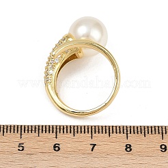 Манжеты из латуни с микро паве кубический цирконий для женщин&nbsp;RJEW-F186-01G