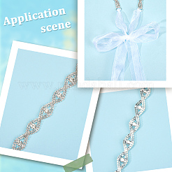 Металлические пояса для талии со стразами в форме конского глаза для свадебного платья&nbsp;AJEW-WH20080-65C-S