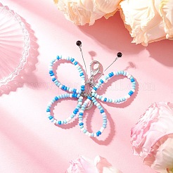 3 шт. стеклянные бусины бабочка подвеска украшения&nbsp;HJEW-JM03352