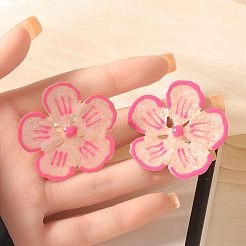 Цветок сплава эмали серьги стержня&nbsp;FS-WGEB1E1-02