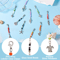 10 шт. 10 стиля подвеска из сплава на тему океана&nbsp;HJEW-TAC0066