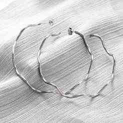 Волнистые серьги-гвоздики из нержавеющей стали 304&nbsp;EJEW-R028-02P