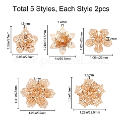 10шт 5 стильные латунные подвески со стразами KK-SC0001-94LG